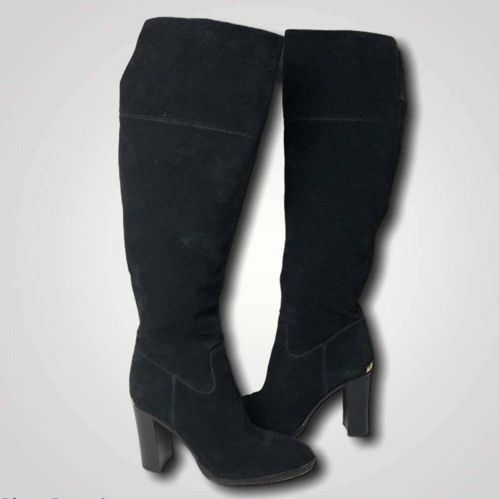 Michael Kors Regina Knee High Black Tall Heeled Boots 8.5 - Picture 9 of 14